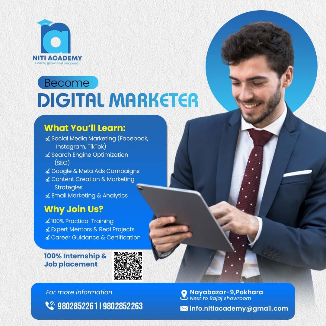 Digital Marketing Course From Beginner to Advanced at Niti Academy Pokhara – Learn SEO Social Media Marketing and Google Ads